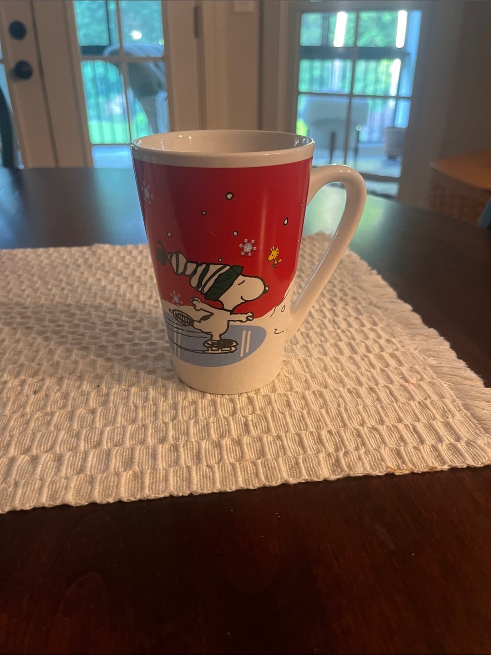 Festive Red Snoopy Holiday Ceramic Mug with Handle